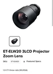 Panasonic 35039180 3LCD Projector Zoom Lens New. Price: $500.00.